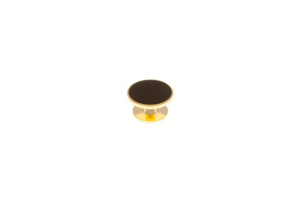 Single Black Gold Plated Dress Stud