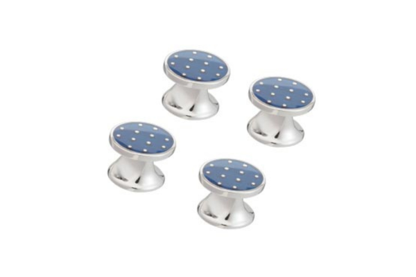 Blue Polka Dot Dress Studs