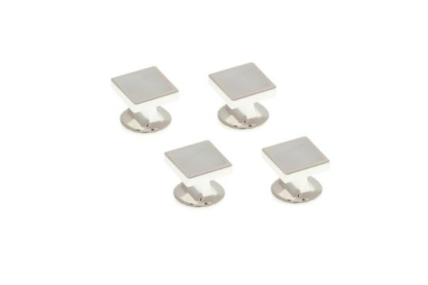 4 Square Mother Of Pearl Dress Studs Set
