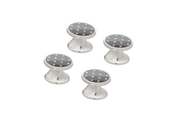 Black Polka Dot Cufflink and Dress Stud Set