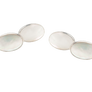 925 Sterling Silver Mother Of Pearl Double Oval Chain Link Cufflinks