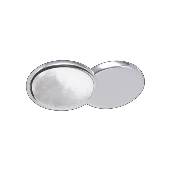 Personalised 925 Sterling Silver Reversible Mother Of Pearl Double Chain Cufflinks