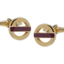 Roundel Gold and Burgundy Cufflinks