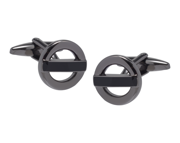 Roundel Gunmetal and Black Cufflinks
