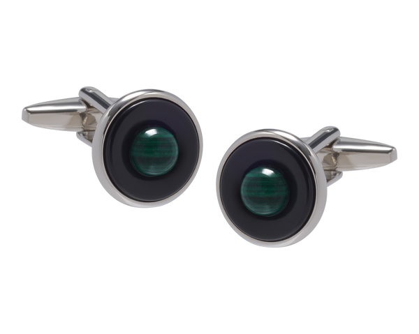 Saturn Sphere Malachite Cufflinks