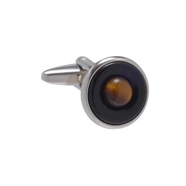 Saturn Sphere Tiger Eye Cufflinks