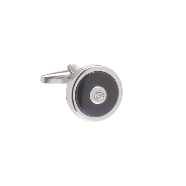 Odot Onyx & Crystal Cufflinks