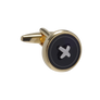 Bold Button Gold & Onyx Cufflinks