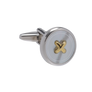 Bold Button Metal and Mother of Pearl Cufflinks