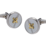Bold Button Metal and Mother of Pearl Cufflinks
