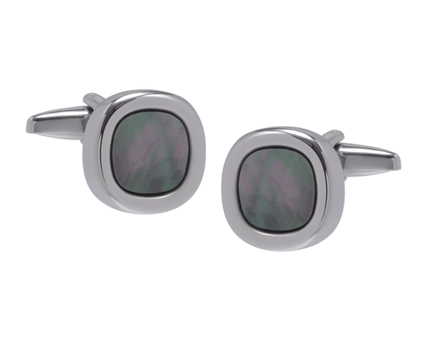 Squircle Smokey Mother of Pearl Cufflinks