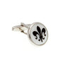 Mother Of Pearl with Black Fleur De Lys Cufflinks