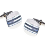 Mother Of Pearl Hematite Striped Cufflinks