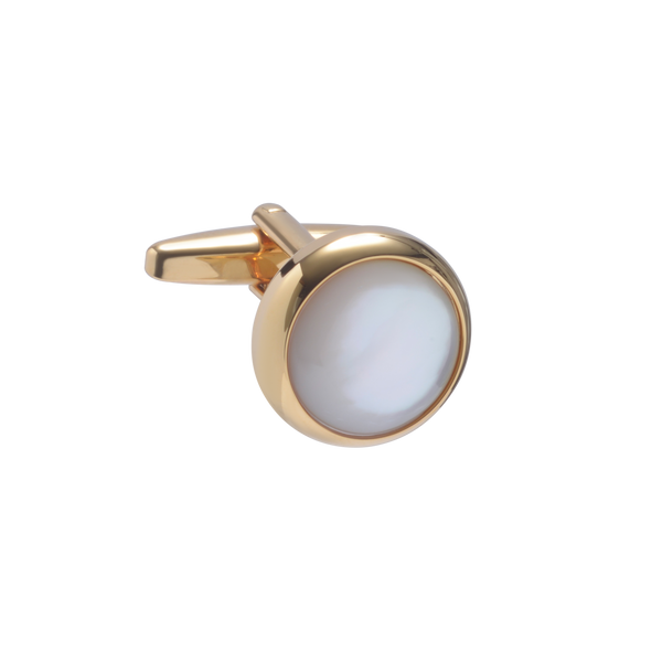 Fancy Satin Flower Gold Stickpin & Cufflink Set