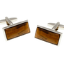 Oblong Tiger Eye Stone Cufflinks