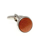 Round Brown Goldstone Cufflinks