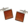 Square Brown Goldstone Cufflinks