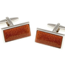 Oblong Brown Goldstone Cufflinks