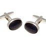 Oval Cabochon Blue Goldstone Semi Precious Stone Cufflinks