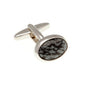 Oval Snowflake Stone Cufflinks