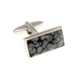 Oblong Snowflake Stone Cufflinks