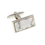 Oblong Howlite Marble Effect Stone Cufflinks