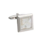 Square Spider's Web White Mother of Pearl Inlay Metal Cufflinks