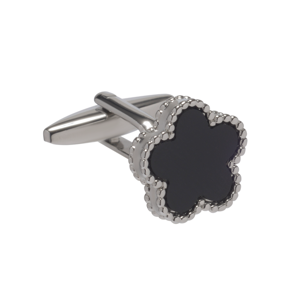 Pentamerous Flower Onyx Cufflinks