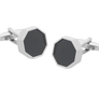 Octagonal Sunken Onyx Inlay Cufflinks