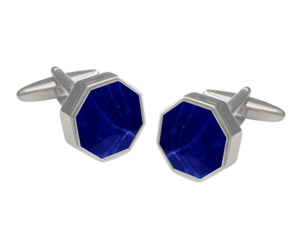 Octagonal Sunken Sodalite Cufflinks