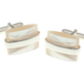 925 Sterling Silver Saturn Mother Of Pearl Cufflinks