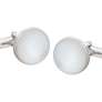 925 Sterling Silver Mother of Pearl Full Moon Cufflinks