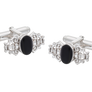 Fancy 925 Sterling Silver Onyx Cufflinks