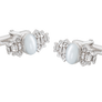 Fancy 925 Sterling Silver Mother of Pearl Cufflinks