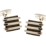 Band Of Silver Cufflinks With Smoky Mother Of Pearl & 925 Sterling Silver
