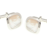 925 Sterling Silver Mother of Pearl Soft Square Cufflinks