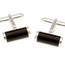 925 Sterling Silver Onyx Tube Cufflinks