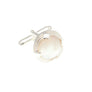 .925 Sterling SilverLeaf Edged Round Mother Of Pearl Cufflinks by Elizabeth Parker England