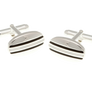 925 Sterling Silver Striped Mother of pearl Onyx Cufflinks
