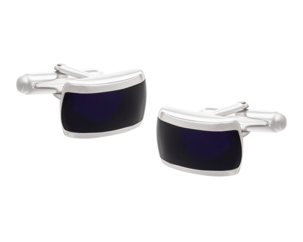 925 Sterling Silver Onyx Heart of Stone Cufflinks