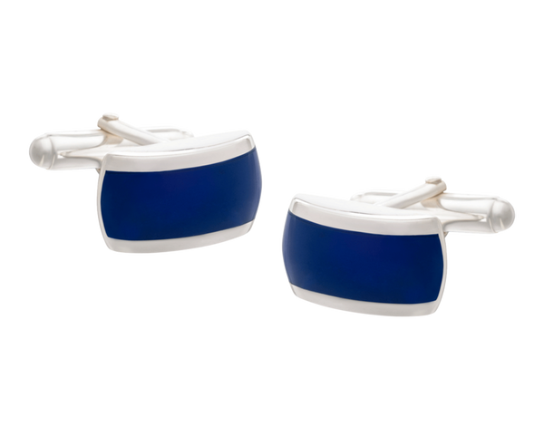 925 Sterling Silver Lapiz Lazuli Heart of Stone Cufflinks