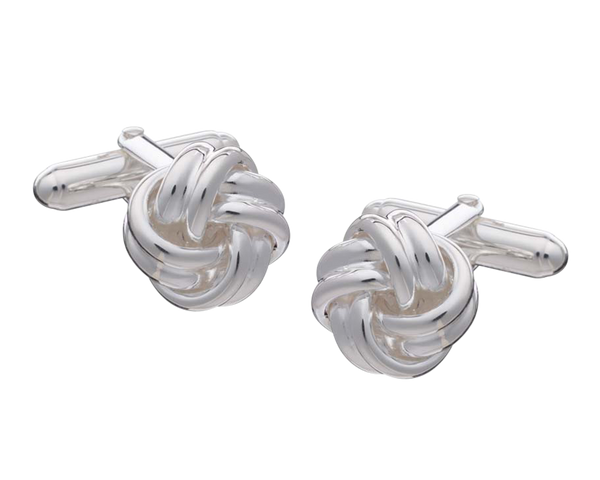 925 Sterling Silver Classic Ribbon Weave Knot Cufflinks