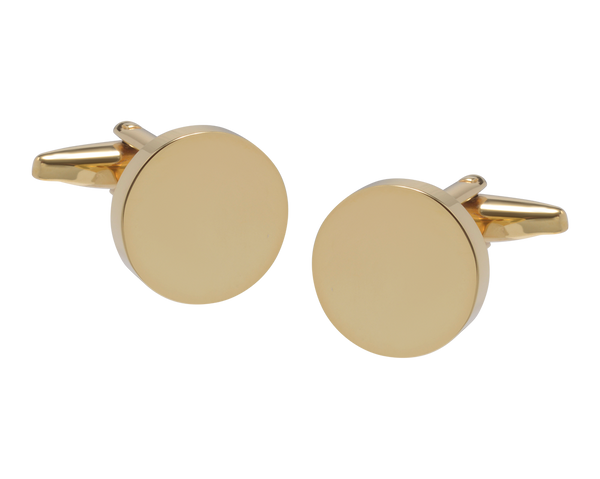 Personalised Stainless Steel With Gold Plate Round Cufflink