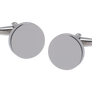 Personalised Stainless Steel Round Cufflinks with Complimentary Engraving (T)