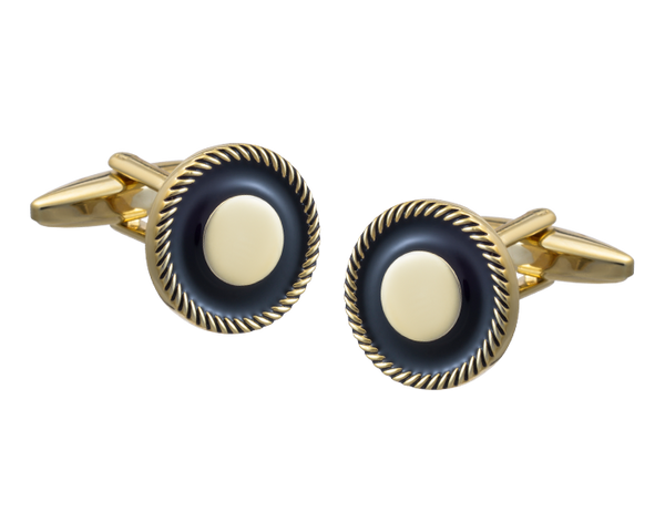 Ropesque Black and Gold Cufflinks