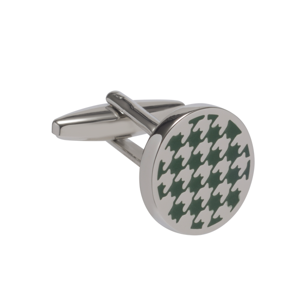 Green Houndstooth Cufflinks