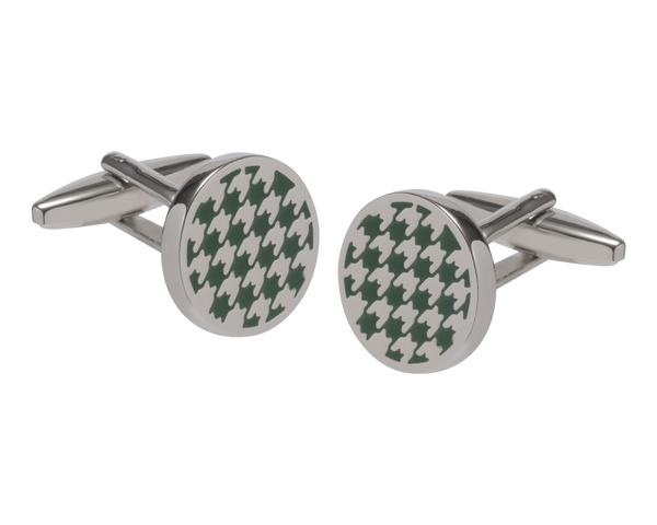 Green Houndstooth Cufflinks