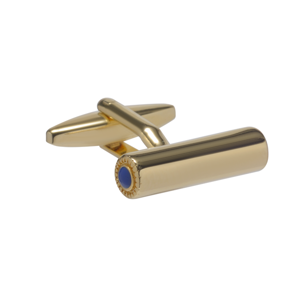 Blue Fancy Ended Tube Cufflinks