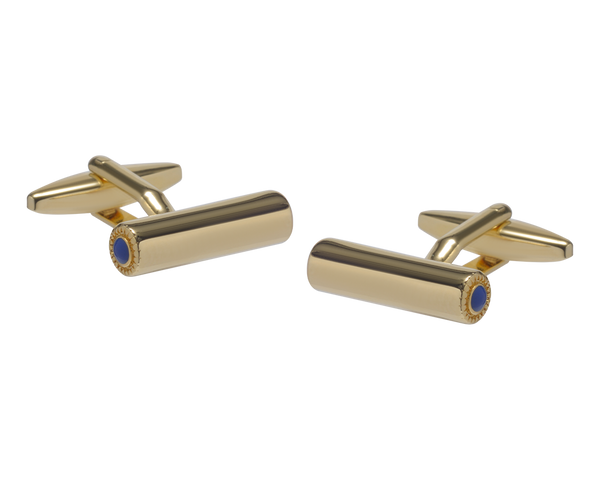 Blue Fancy Ended Tube Cufflinks
