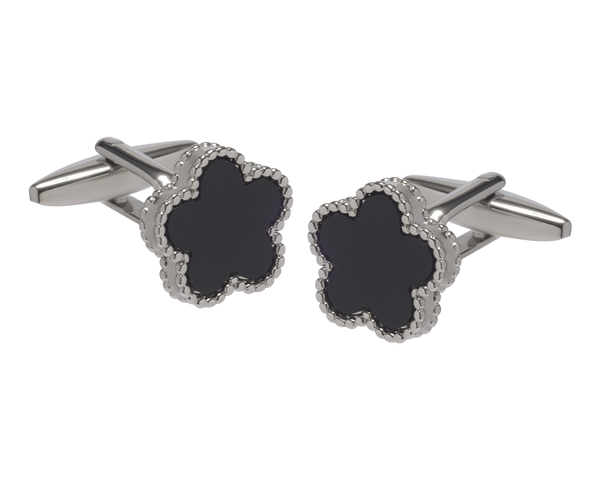 Pentamerous Flower Onyx Cufflinks